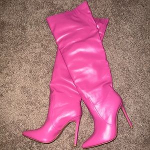 Brand new pink knee high boots!